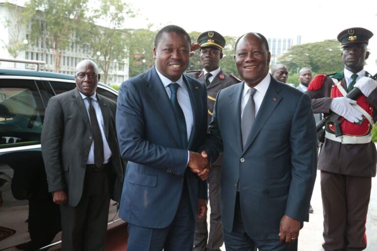 Le PrÃ©sident de la RÃ©publique togolaise Faure GnassingbÃ© et son homologue ivoirien Alassane Ouattara