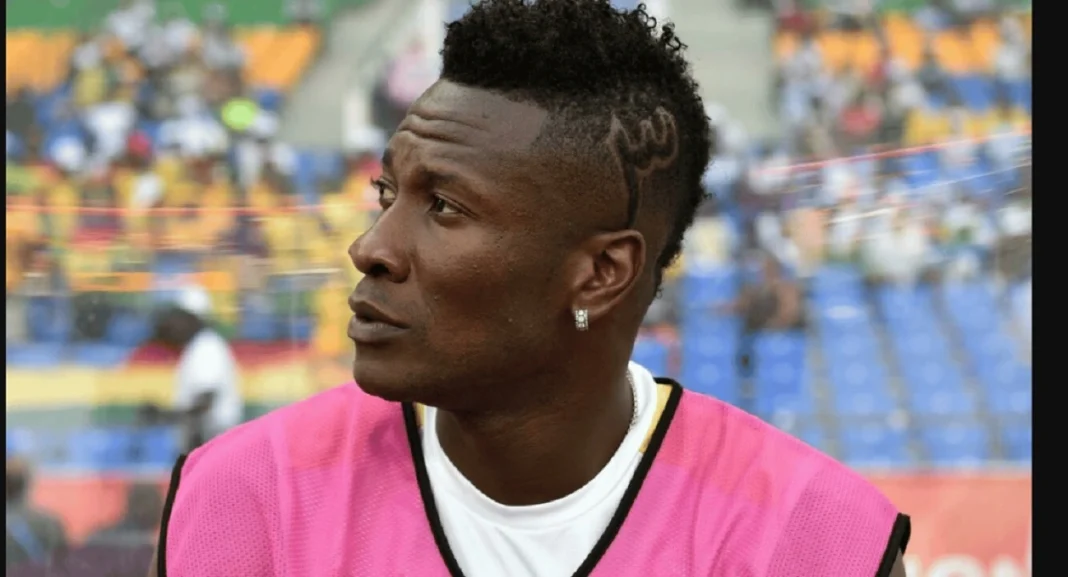 Le GhanÃ©en Asamoah Gyan lors de la CAN 2017.