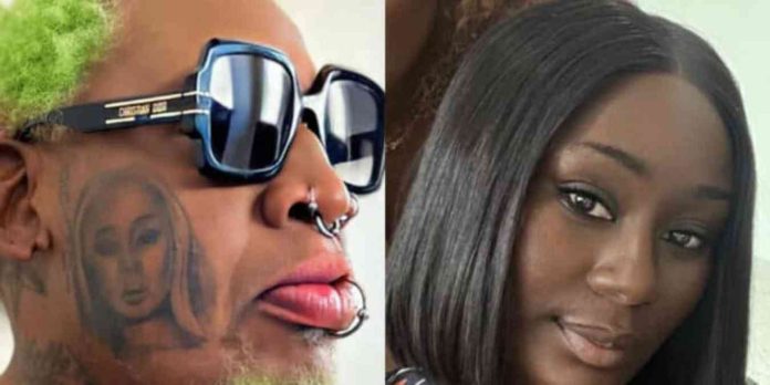 Le visage de Eunice Zunon tatouÃ© sur la joue de Dennis Rodman