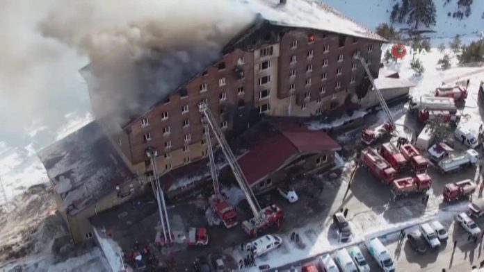 Incendie d'un hÃ´tel en Turquie